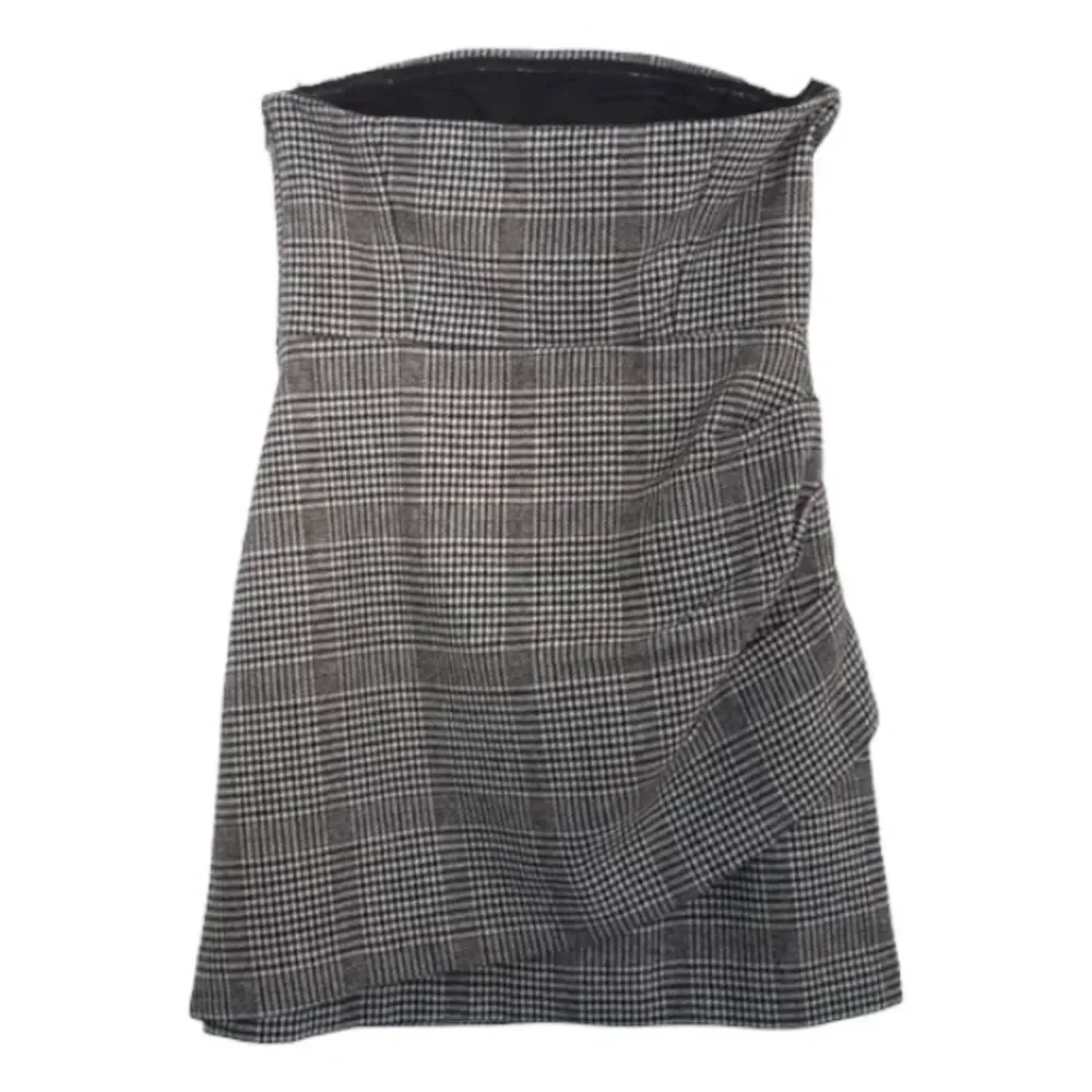 ‼️SOLD‼️HOUSE OF HARLOW NWT Gray Strapless Wool Blend Houndstooth Mini Dress - Picture 6 of 16